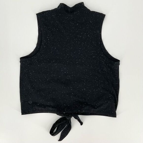 Lululemon Time To Restore Mock Neck Tank Top Women 2 Black White Wicking Yoga - Picture 2 of 5